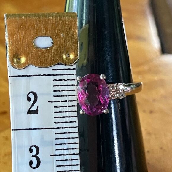 Color Change Pink Fluorite Sterling Silver Ring Size 8 - Picture 7 of 9